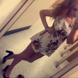 White and floral romper